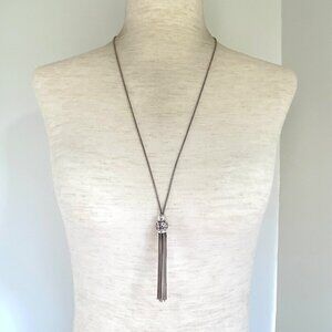 Sterling Silver 925 CHAM Chamilia Popcorn Chain Tassel Charm Necklace 28"